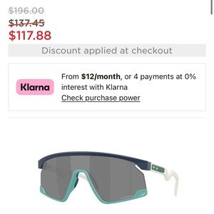 Oakley Sport Wrap Sunglasses with Teal Accent and Black Lens